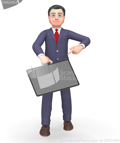 Image of Briefcase Businessman Shows Commercial Render And Entrepreneurs 