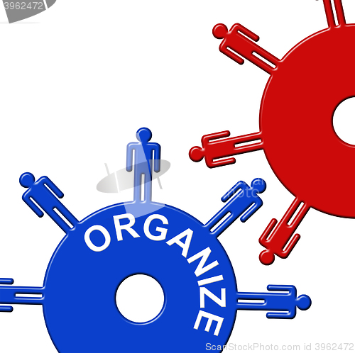 Image of Organize Cogs Indicates Gear Wheel And Arrange