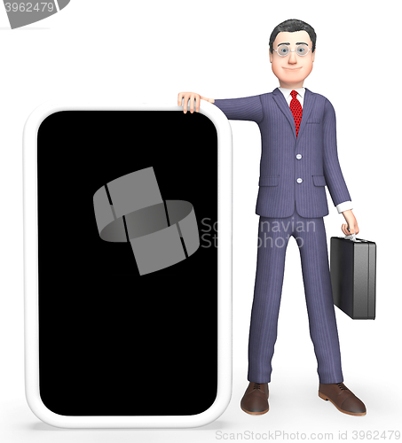Image of Character Online Indicates World Wide Web And Blank 3d Rendering