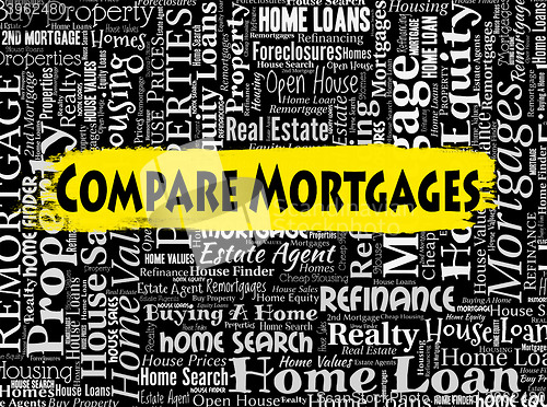 Image of Compare Mortgages Shows Home Loan And Borrow