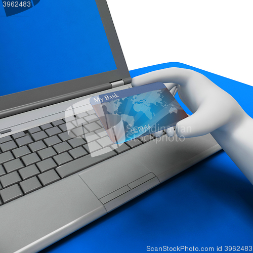 Image of Credit Card Shows World Wide Web And Buy 3d Rendering