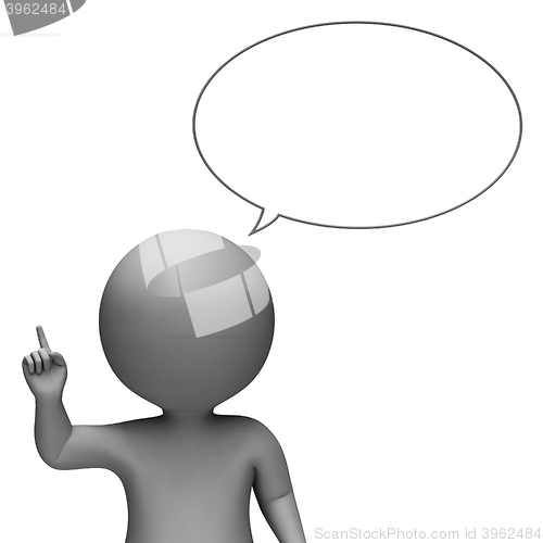 Image of Speech Bubble Indicates Copy Space And Communicate 3d Rendering