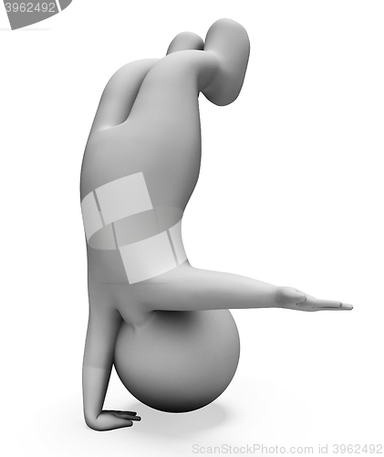 Image of Gym Character Represents Get Fit And Athletic 3d Rendering