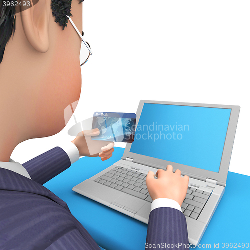 Image of Credit Card Indicates World Wide Web And Business 3d Rendering