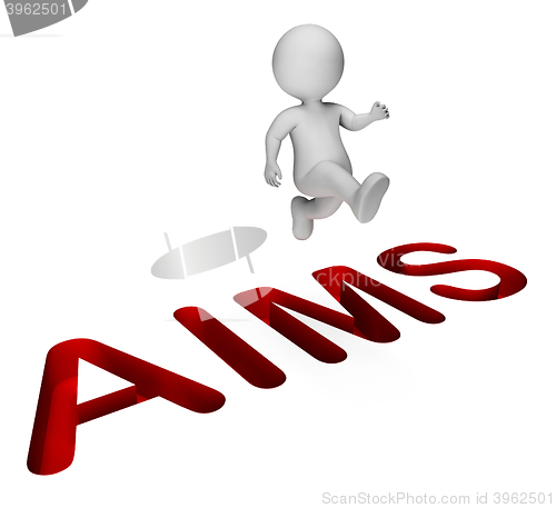 Image of Achieve Aims Means Achievement Direction And Progress 3d Renderi