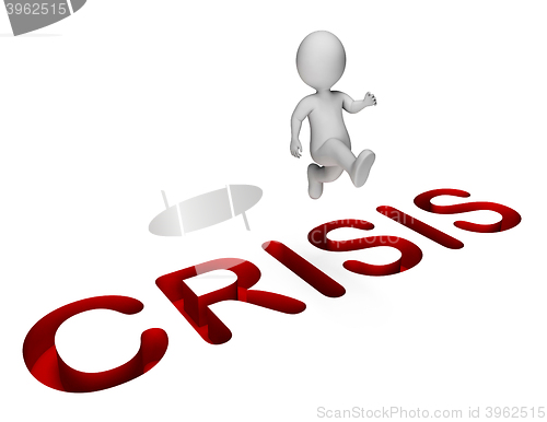 Image of Overcome Crisis Shows Hard Times And Adversity 3d Rendering