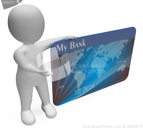 Image of Credit Card Represents Buyer Bankrupt And Banking 3d Rendering