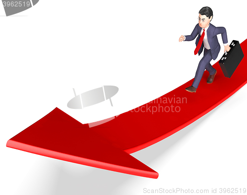 Image of Arrow Character Indicates Business Person And Ahead 3d Rendering