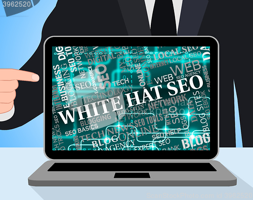 Image of White Hat Seo Shows Search Engines And Computer