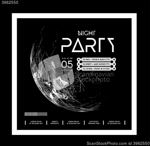 Image of Night Disco Party Poster Background