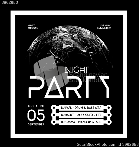 Image of Night Disco Party Poster Background