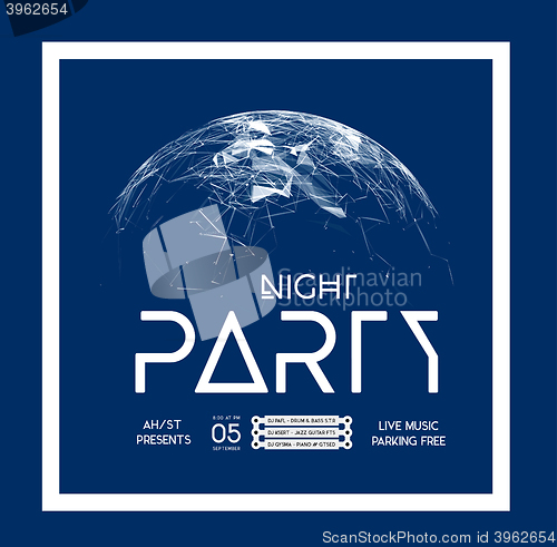 Image of Night Disco Party Poster Background