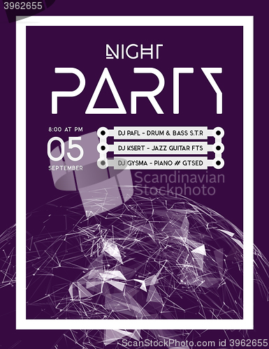 Image of Night Disco Party Poster Background