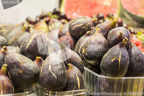 Image of Fresh Ripe Figs heap in Street Market