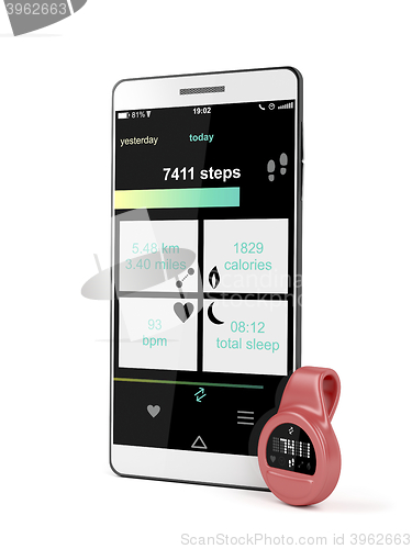 Image of Fitness tracker and smartphone 
