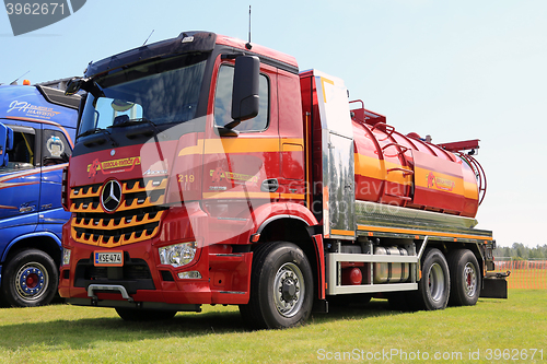 Image of Colorful Mercedes-Benz Arocs 2536 Vacuum Truck