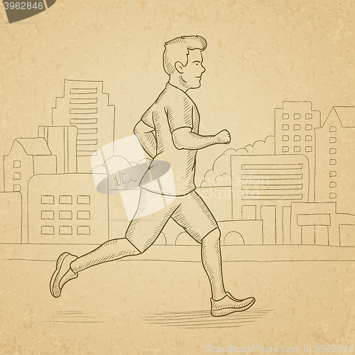 Image of Sportive man jogging.