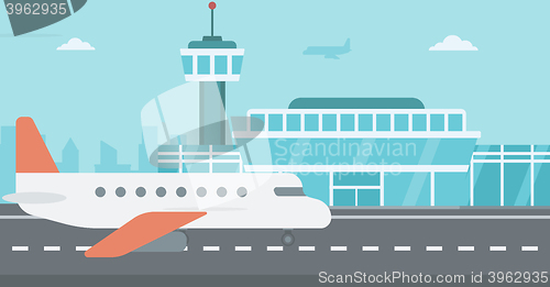 Image of Background of airport with airplane.