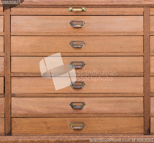 Image of Row of large drawers with empty tags