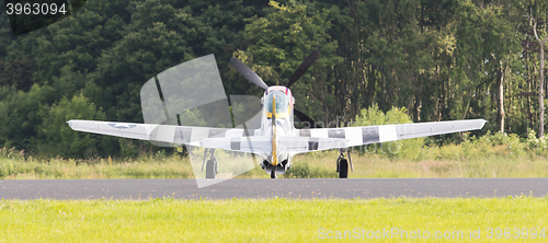 Image of LEEUWARDEN, THE NETHERLANDS - JUNE 10: P51 Mustang displaying at