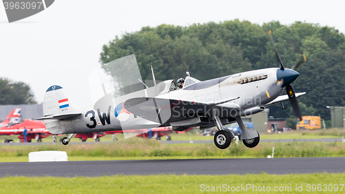 Image of LEEUWARDEN, THE NETHERLANDS - JUNE 10, 2016: A vintage Spitfire 