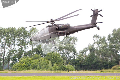 Image of LEEUWARDEN, THE NETHERLANDS - JUN 11, 2016: Boeing AH-64 Apache 