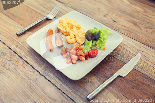 Image of plate of different food on table