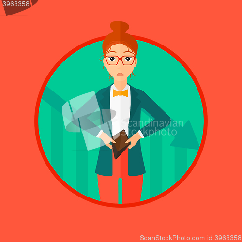 Image of Bancrupt business woman.