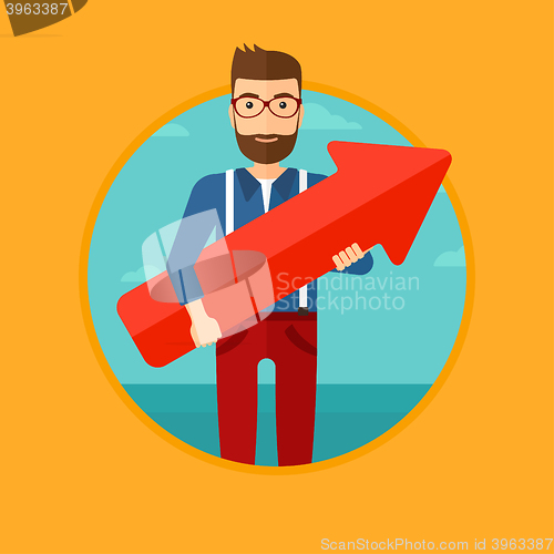 Image of Successful businessman with arrow up.