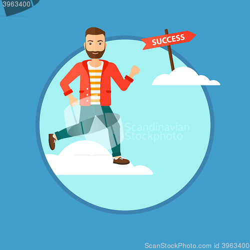 Image of Businessman moving to success.