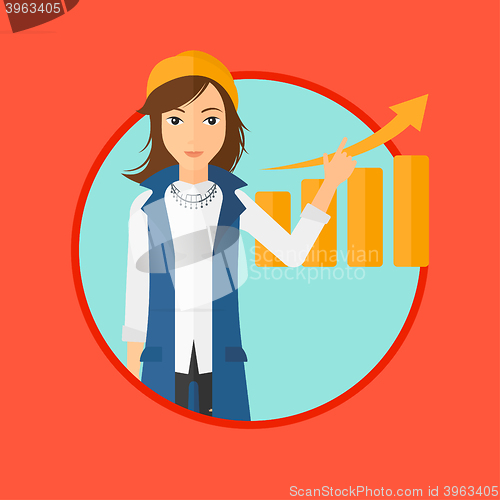 Image of Woman presenting report.