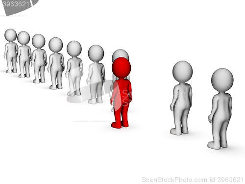 Image of Unique Disagree Represents Stand Out And Men 3d Rendering