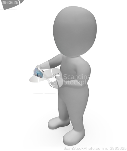 Image of Credit Card Means Financial Man And Spend 3d Rendering