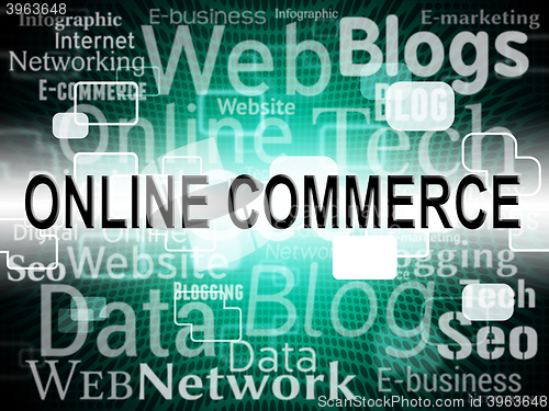 Image of Online Commerce Means Web Site And Buy