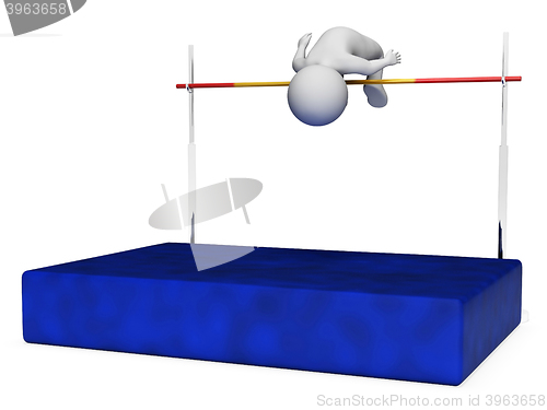 Image of High Jump Indicates Pole Vault And Athletic 3d Rendering