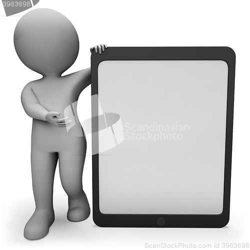 Image of Sign Copyspace Represents Empty Man And Placard 3d Rendering
