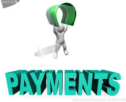 Image of Credit Card Payments Means Paying Illustration And Remittance 3d