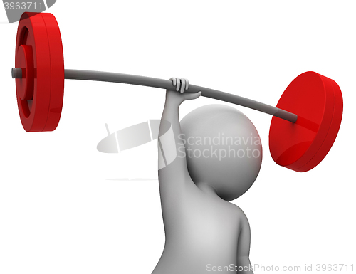 Image of Weight Lifting Indicates Fitness Center And Exercise 3d Renderin