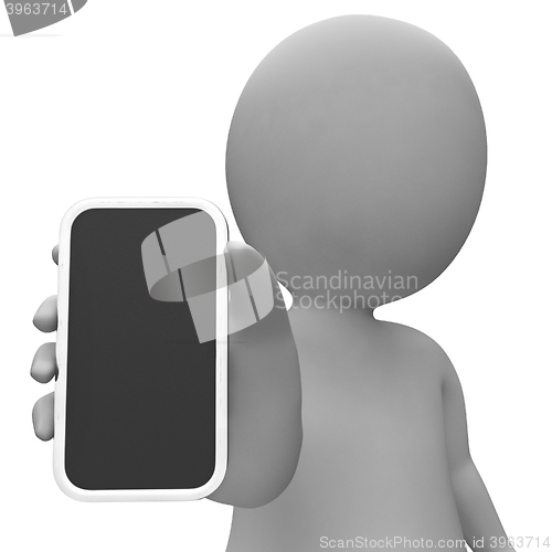 Image of Smartphone Copyspace Indicates World Wide Web And Blank 3d Rende