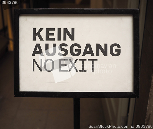 Image of Kein Ausgang sign meaning No exit