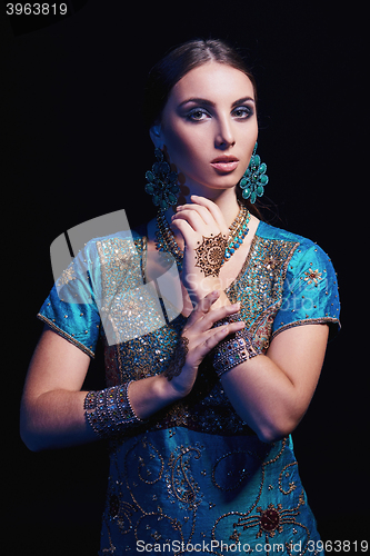 Image of Fine art portrait of beautiful fashion Indian