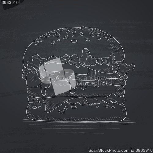 Image of Delicious and appetizing hamburger.