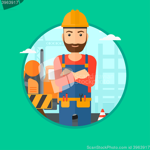 Image of Confident builder with arms crossed.