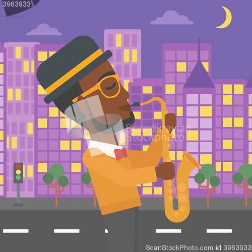 Image of Musician playing saxophone.