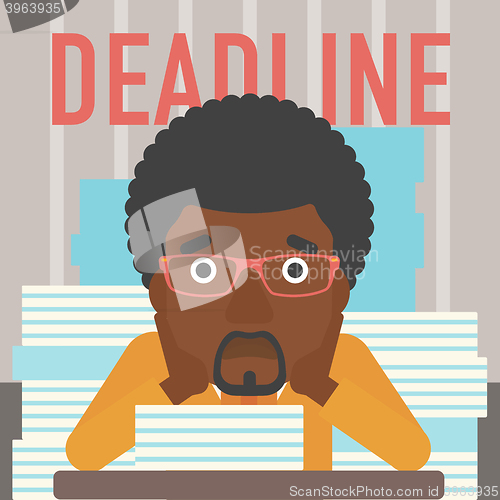 Image of Man having problem with deadline.