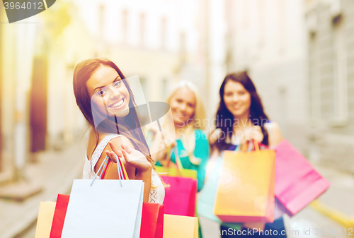 Image of girls with shopping bags in ctiy