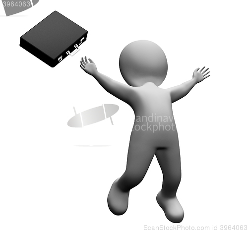 Image of Happy Falling Indicates Business Person And Happiness 3d Renderi