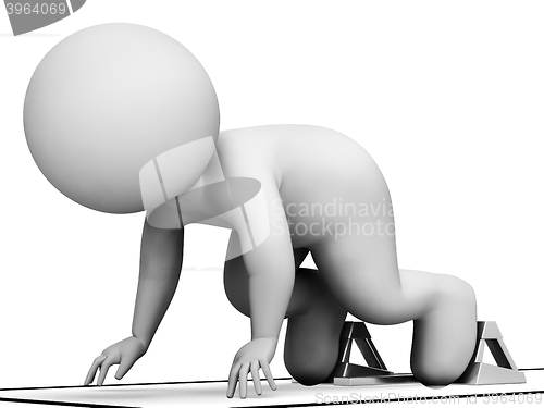 Image of Character Race Means Render Athlete And Athletic 3d Rendering