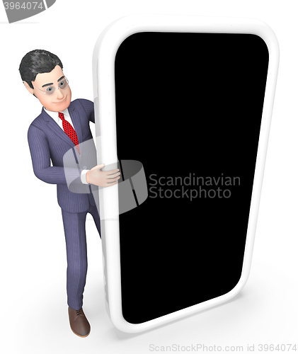 Image of Businessman Copyspace Indicates World Wide Web And Searching 3d 