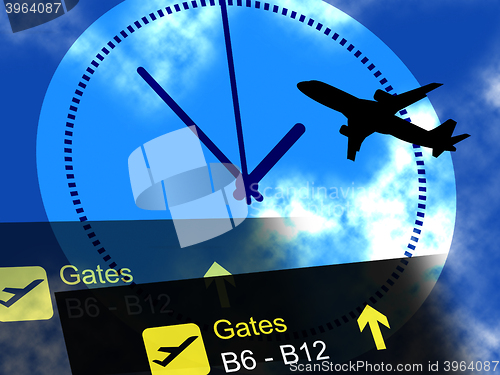 Image of Flight Departures Indicates Airline Aeroplane And Schedules